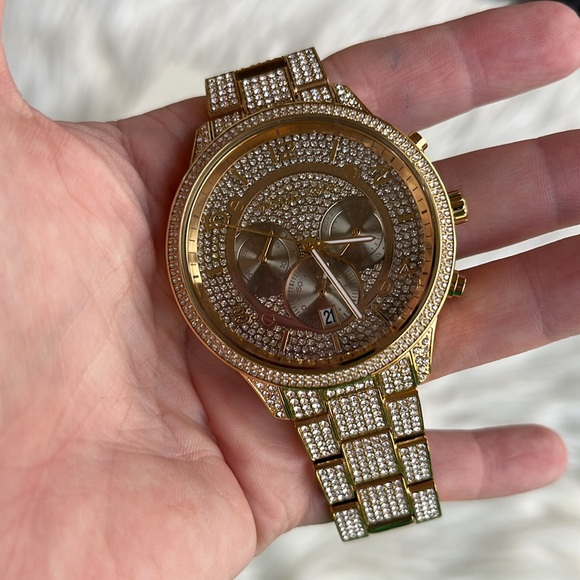 NEW Authentic Michael Kors Gold & Crystal Watch - Picture 13 of 15